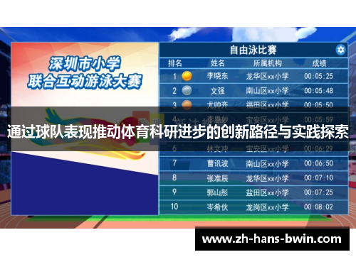 通过球队表现推动体育科研进步的创新路径与实践探索