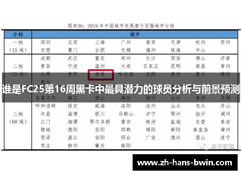 谁是FC25第16周黑卡中最具潜力的球员分析与前景预测