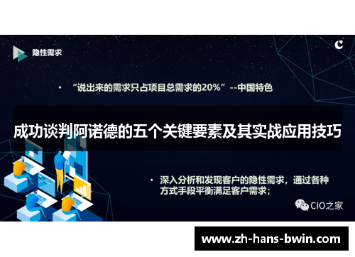 成功谈判阿诺德的五个关键要素及其实战应用技巧