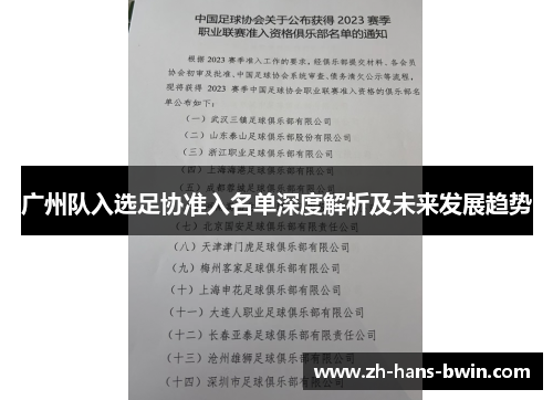 广州队入选足协准入名单深度解析及未来发展趋势