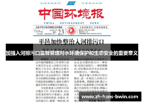 加强入河排污口监督管理对水环境保护和生态安全的重要意义